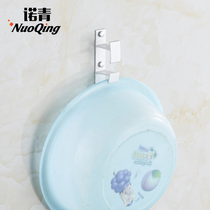Space aluminum washbasin hook bathroom kitchen storage basket hook Baby bathtub hook free hole