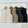 Thin stand-up collar short down vest for women 2026 new autumn and winter sleeveless thermal vest white duck down vest trendy