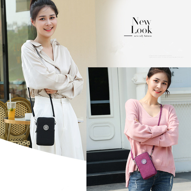 Mobile phone bag 2-three-layer slanted satchel with single shoulder bag horizontal vertical section large capacity long version wallet arm bag casual female small bag