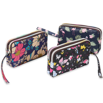 21 years of fashion two zipper printed mobile phone bag Wallet key handle all-match clutch bag waterproof large 6 inch