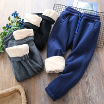 Boy plus velvet padded cotton pants 2020 Winter new childrens warm pants