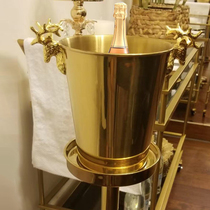Imported golden elk head ice bucket stainless steel ice bucket bar home champagne bucket bronze sample room decoration