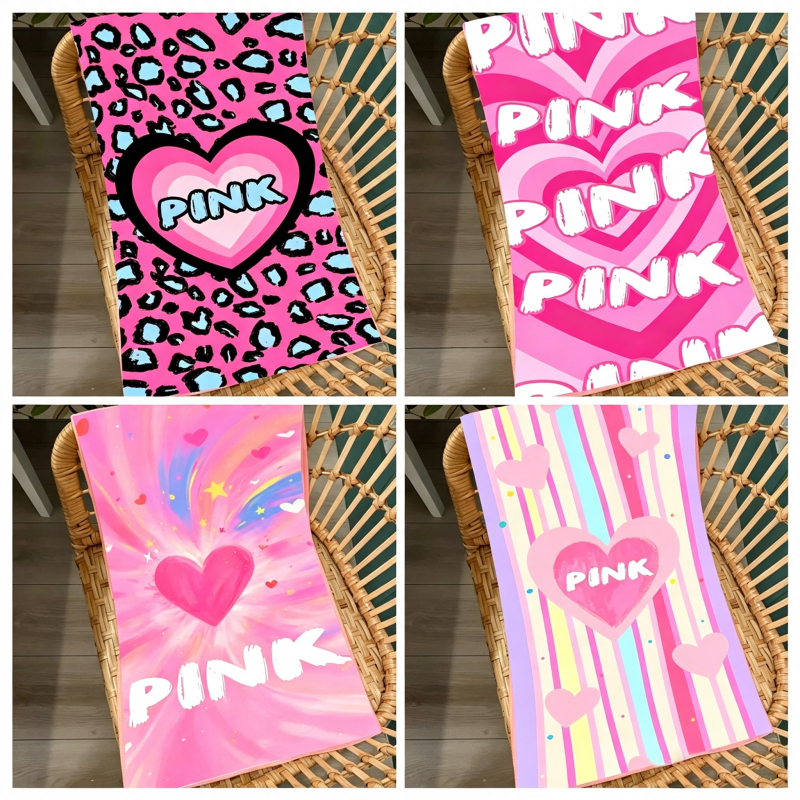 Pink Pink Barbie Sweetheart Towel Sports Absorbent Bath Towel Swimming Bath Towel Vacation Beach Mat Fitness Bench