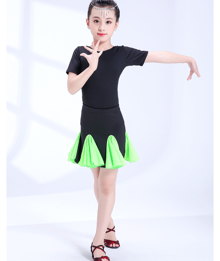 Trẻ em mới Trang phục Latin mùa thu trẻ em tay dài tập thể dục thực hành quần áo cô gái nhảy thi thi quần áo trang phục biểu diễn đẹp