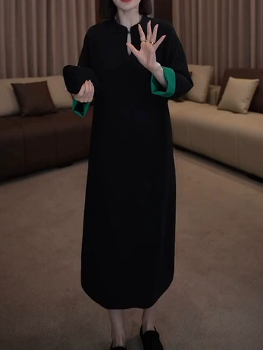 Этнический демисезонный лонгслив, китайский стиль, этнический стиль, большой размер