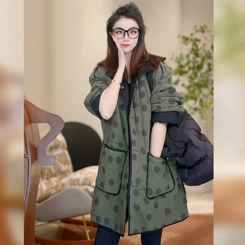 Ретро длинный зимний двусторонний пуховик для отдыха с пухом, удерживающая тепло стеганая демисезонная куртка, оверсайз, средней длины