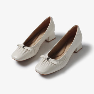 Sheepskin Chunky Heel Women's Low-Heeled Genuine Leather Versatile Fashion Elegant Commuter Simple 2026 Spring New Style Small Leather Shoes