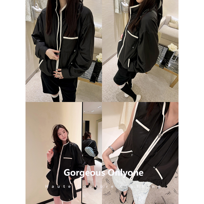 Gorgeous Onlyone! 26Ss New Black Contrast Zipper Jacket Fashion Suit Women's Sleeveless Vest