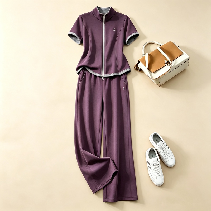 Daily Exercise Dual-Purpose Women's Purple Sports Suit 2026 New Summer Light Luxury High-End Sportswear Daily Exercise Dual-Purpose Women's Purple Sports Suit 2026 New Summer Light Luxury High-End Sportswear