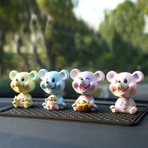 On-board Ecstasy in the car Creative Cartoon Rat Year Mascot Gift Car Adornment for the property Desktop Home