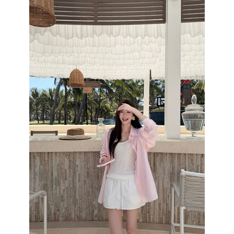 Ruan Xiaomi Smileme【Cherry Blossom Dance】Loose Casual Lapel Shirt, Feminine and Versatile Long-Sleeved Top Ruan Xiaomi Smileme【Cherry Blossom Dance】Loose Casual Lapel Shirt, Feminine and Versatile Long-Sleeved Top
