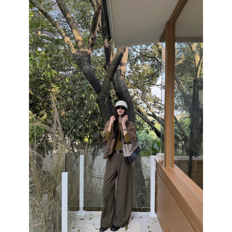 Ruan Xiaomi Smileme【Deconstructed Diary】Acetate Wool Suit Pants Women's Early Autumn Loose Wide-Leg Casual Pants Ruan Xiaomi Smileme【Deconstructed Diary】Acetate Wool Suit Pants Women's Early Autumn Loose Wide-Leg Casual Pants
