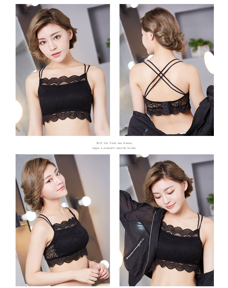 Vẻ đẹp mới trở lại gợi cảm ren yếm nữ bên trong quấn ngực dây đeo ngực miếng đệm chống ánh sáng quần áo lót