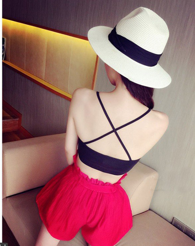 [Đặc biệt hàng ngày] Áo ngực 2 mảnh Crossover Bra với Ngực Pad Bọc ống Top Top Nữ Beauty Back Tube Top bra 2 dây