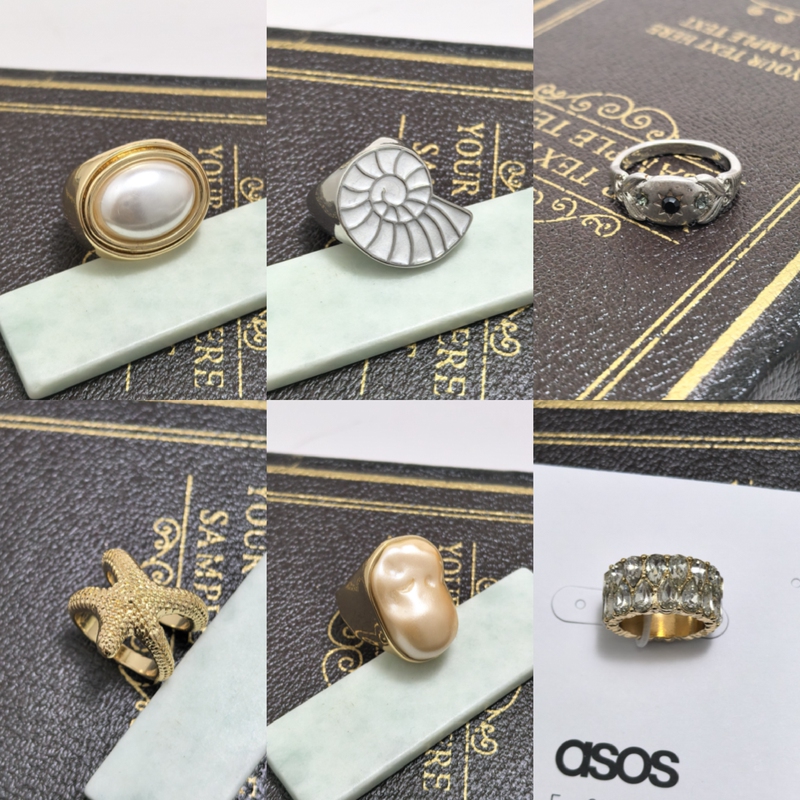 Italian Za Brand Drip Glaze Conch Ring Starfish Imitation Baroque Pearl Ring Asos Light Luxury Ocean-Themed Jewelry