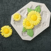 Fondant Cake Silicone Khuôn Hoa Hướng Dương DIY Sôcôla Handmade Xà phòng Đất sét Mùi hương Daisy