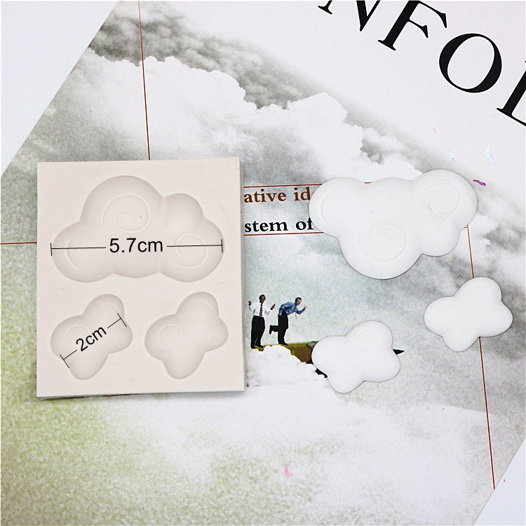 DIY Silicone Fondant Sôcôla Hương liệu Handmade Xà phòng Đất sét Khuôn Mây Trắng Cầu vồng Khí cầu Khí cầu Lớn, Trung bình và Nhỏ khuon banh trung thu