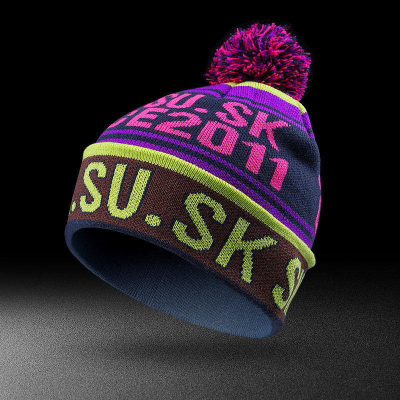 Hat men's and women's autumn and winter warm knitted hat cold-proof ear protection letter wool cap outdoor skating ski cap cold cap