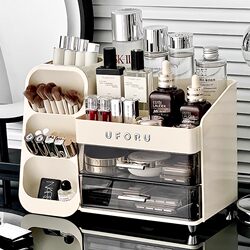 Japanese Imported Light Luxury Cosmetics Storage Box Desktop Vanity Lipstick Eyebrow Pencil Organizer Large Capacity Skincare Products