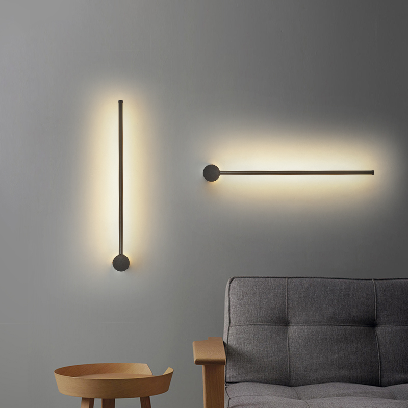 Extremely minimalist idea LED aisle long wall lamp modern minimalist Nordic Living room sofa Background wall Bedroom headboard wall lamp