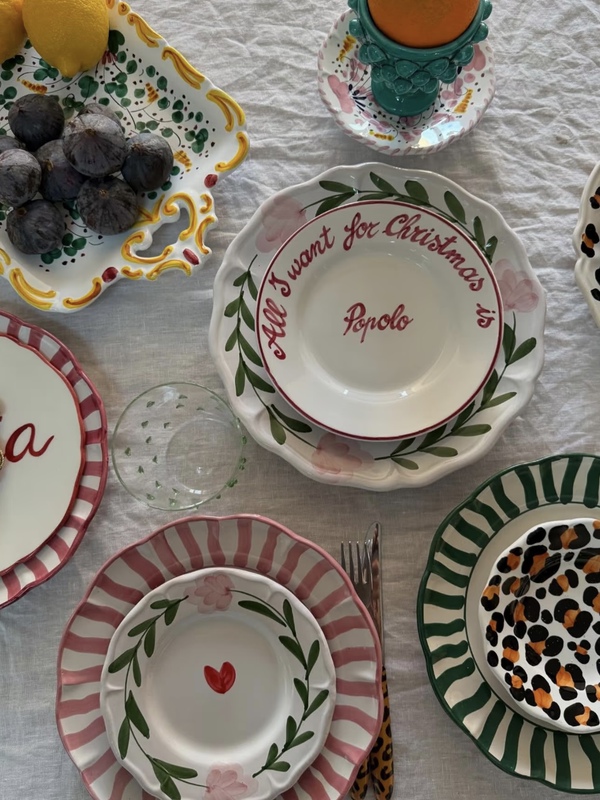 Popolo｜New Hand-Painted Ceramic Dinner Plate, Vintage Western Dessert Plate, Home Decoration
