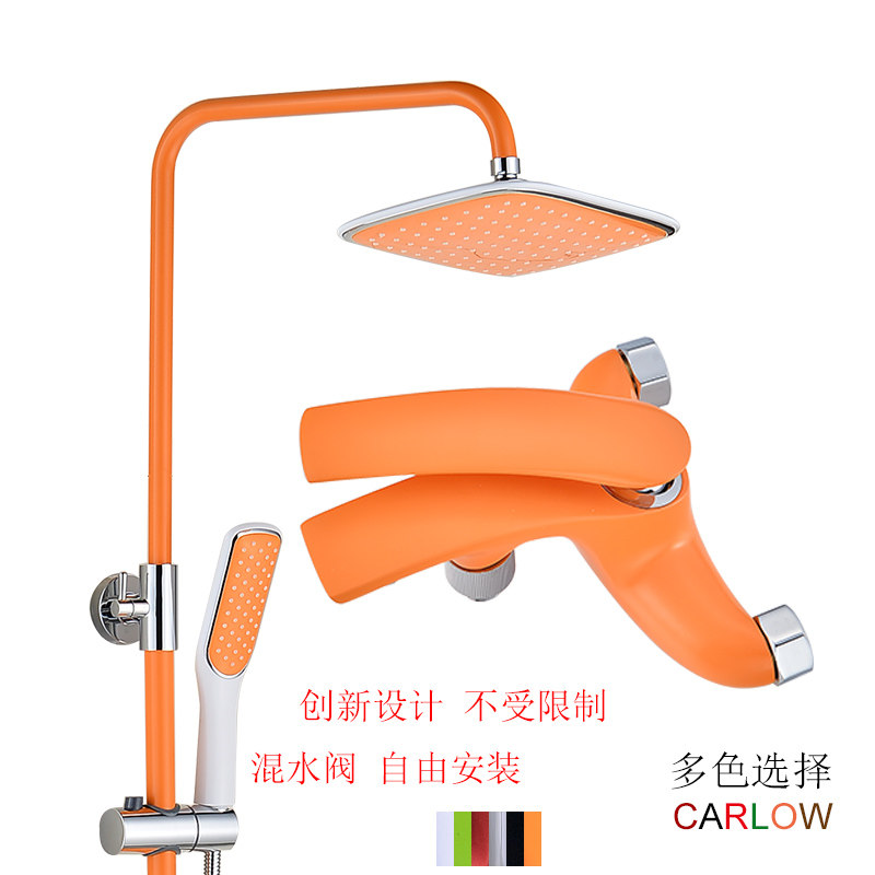Brief shower SHOWER HEAD KIT BLACK AND WHITE COLOR-IN-WALL WATER-MIXING VALVE PERSONALITY TWO-PIECE ALL-COPPER BATH HOT AND COLD TAP
