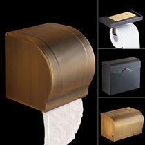 European style black imitation vintage bathroom closed waterproof all copper toilet paper towel box Bathroom mobile phone shelf pendant