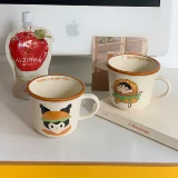 Корейская ретро -бургер щенка керамическая чашка маркировки старинная пара завтра завтрак чашка кофейня молоко кофейная чашка