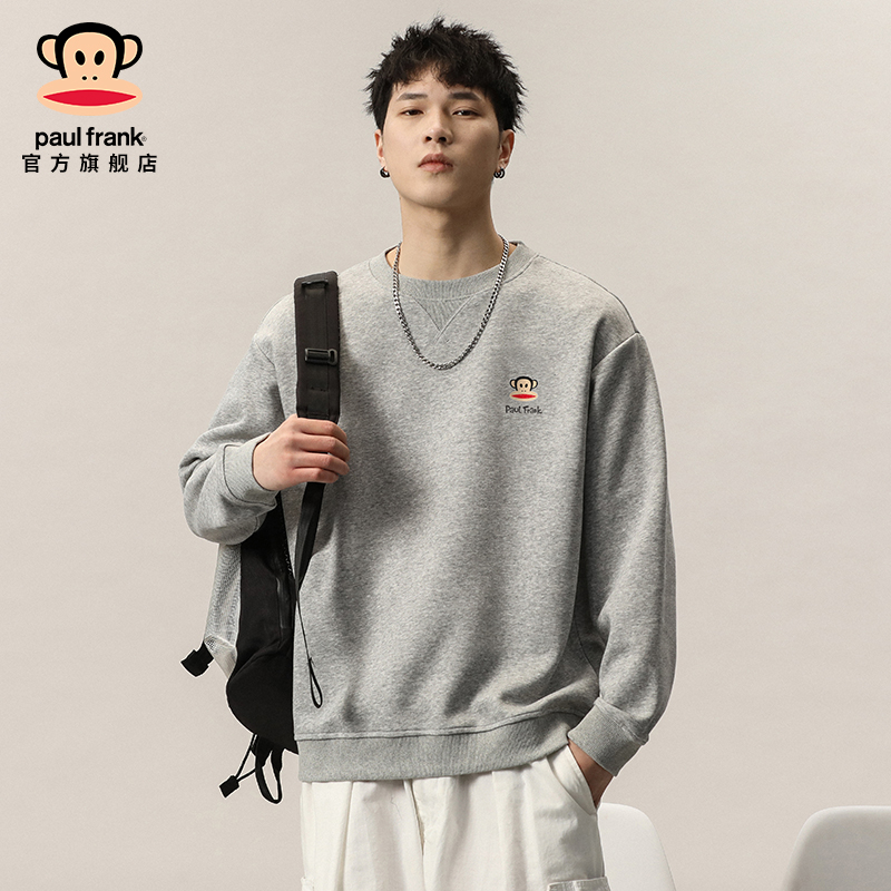 PaulFrank/PaulFrank ラウンドネック グレー スウェットシャツ メンズ 春秋スタイル トレンディ オールマッチ ルーズ カジュアル トップ ジャケット
