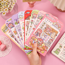 4 inks and stickers handbook material teenage cute collage diary title red children cartoon