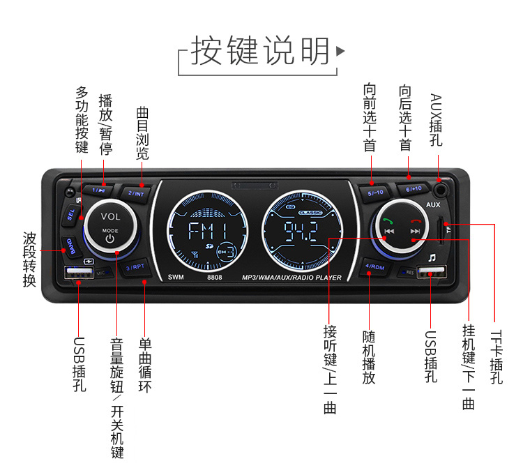 bộ phát wifi giá rẻ Xe hơi phổ thông 12V24V Bluetooth MP3 máy đào hơi xe tải máy đào thẻ U đĩa radio không phải đĩa DVD - Trình phát TV thông minh máy chiếu mini xiaomi