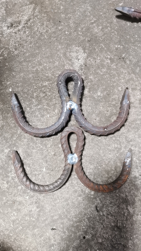 Outdoor Two-Hook Three-Hook Set Round Steel Handmade Professional Anchor Drag Hook Threaded Steel