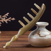 Natural white water horn comb dredge head and whole body massage j tendons dredge comb bar