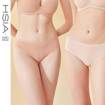 HSIA reverie milk silk panties womens cotton crotch summer ultra-thin silky comfortable breathable womens mid-waist boxer shorts