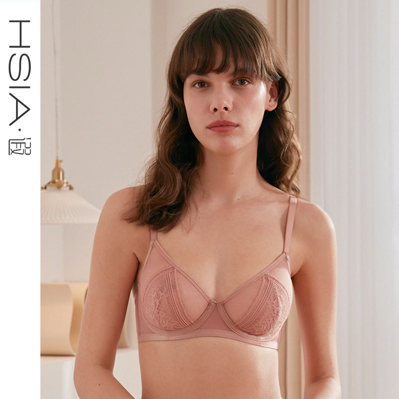 HSIA Thin Underwear Women Sensation 3 4 Cups Cool Eyelash Straps Lace Little Cute No Sponge To Gather Bra