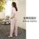 HSIA Pajamas ແມ່ຍິງດູໃບໄມ້ລົ່ນ Style Striped Loose Shoulder Slim Long Sleeve Shirt Trousers Pure Cotton Home Clothes Set