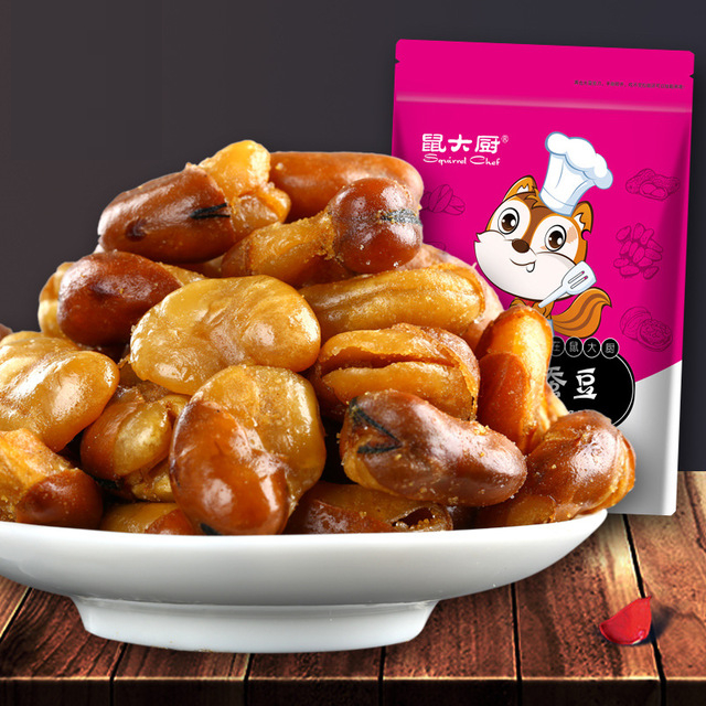 Rat Chef Crab Roe Broad Beans 3 Bags Total 324g Crab Flavored Orchid Beans Leisure Packets Food Snacks Roasted Seeds Packaging