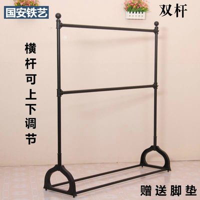 Clothing store hanger display rack double-layer clothing rack double-pole children's clothing men's and women's clothing store shelf lift rack floor-to-ceiling