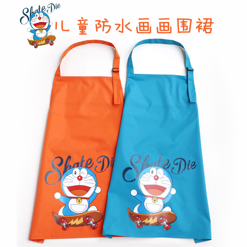 Children's waterproof apron custom logo anti-oil painting clothes art children's painting middle and large children's kindergarten printing