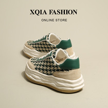 Torre shoes women's 2022 spring new Joker ins tide houndstooth 4CM thick bottom sports women's shoes explosion dissolved tide