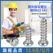 Bulk press M3M4 self-tapping screw galvanized cross head aluminum alloy plastic expansion pan head countersunk head