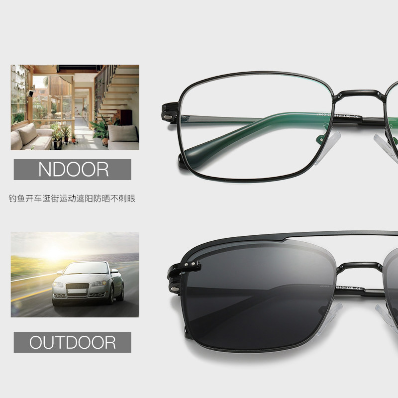 Polarized sunglasses Myopia Glasses Retro Box Men's Set Mirror Sun Glasses With Clip-fit Degrees Anti-Spotlight