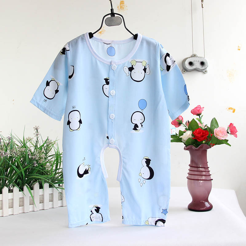 Bé cotton lụa dài tay áo onesies bé quần áo cotton nhân tạo sơ sinh cotton trẻ em của đồ ngủ romper 0-2 tuổi