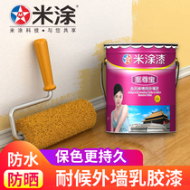 Outdoor latex paint waterproof sunscreen household self-brush outdoor white color durable villa outdoor cement wall coating