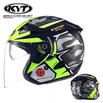 KYT motorcycle helmet men and women double lens semi-covered sunscreen helmet autumn and winter four seasons racing locomotive semi-helmet