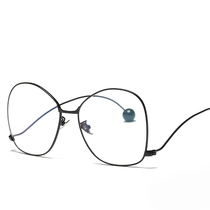 Big frame glasses Song Qian Jing Bai ran Huachen Yuming Star with myopia transparent glasses frame retro flat mirror