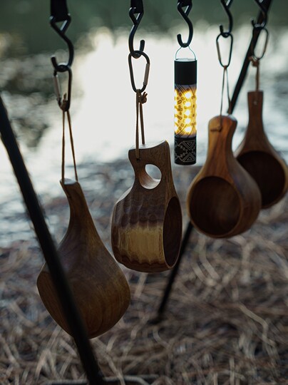 Wookoo Outdoor Camping Wooden Cup Bushcraft Cup Kupilka Style Finnish Cup Wooden Cup Coffee Cup