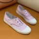 Double Star 2023 Autumn Slip-on Lazy Shoes Versatile Shallow Mouth Canvas Shoes Women's Flat White Shoes ເກີບນັກຮຽນ