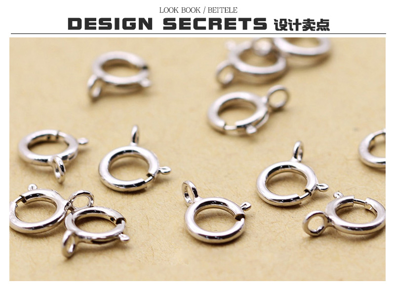 S925 sterling bạc khóa mùa xuân DIY vòng tay khóa vòng chân khóa vòng cổ khóa phổ quát kết nối khóa tôm hùm khóa đuôi khóa chính hãng - Vòng chân lắc chân vàng
