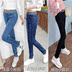 Cộng với quần lửng thun thun cạp cao nhung nữ chân quần bút chì mùa đông quần lọt khe siêu mỏng quần bò rách nữ Quần jean